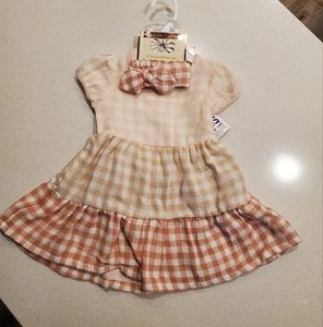 New. Daisy Fuentes linen dress set. Size 12 mths